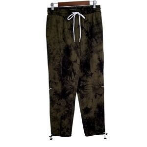 EPTM Mens Tie Dye Cargo Pants Olive‎ Green Black Drawstring Bungee Size S NWT